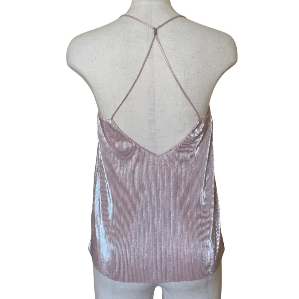 Express Metallic Pink Pleated Cami Top Size XS NEW with Tag - Picture 2 of 12